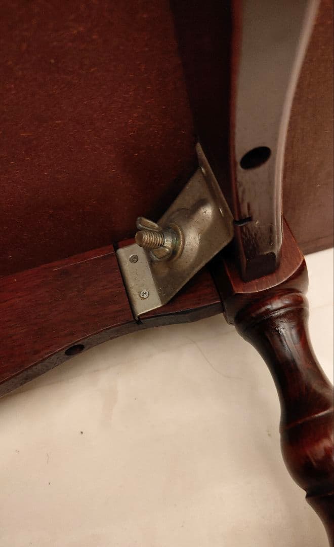 大理石風　ダークブラウン 木製テーブル 　アンティーク