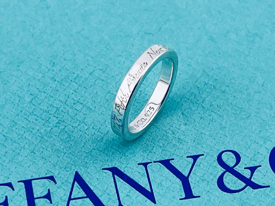 c929 美品　ティファニー　NY ノーツ　ナロー　リング　925 約6号
