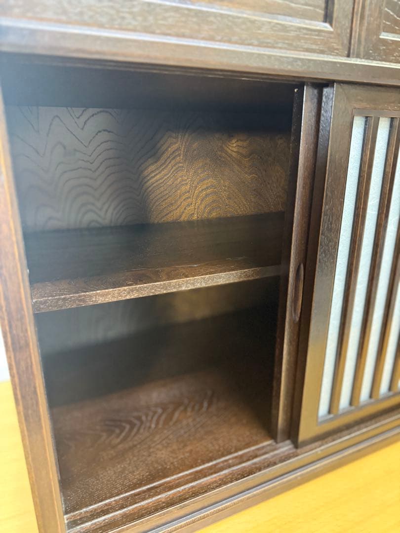 【引取り可】サイドボード 木製 キャビネット 和風 チェスト 無垢 完成品