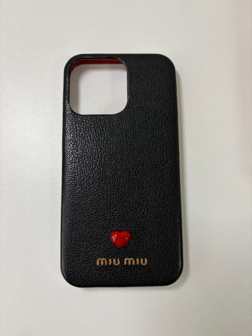 miu miu ブラックレザー iPhone13proケース