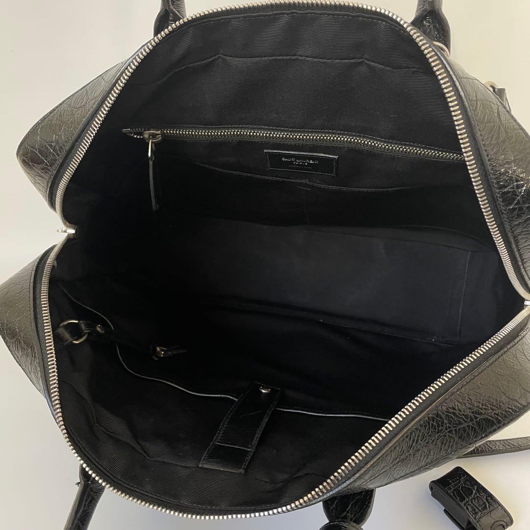 【極美品】サンローラン ビジネスバッグ 2way ミュージアム クロコ 黒 本革