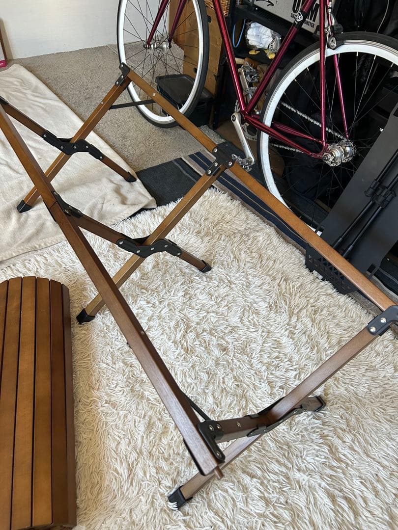 Hilander ウッドロールトップテーブル ダークブラウン