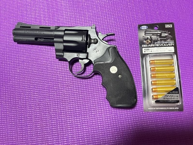 マルイ ガスリボルバー コルトパイソン.357マグナム 4インチ リアルカート化