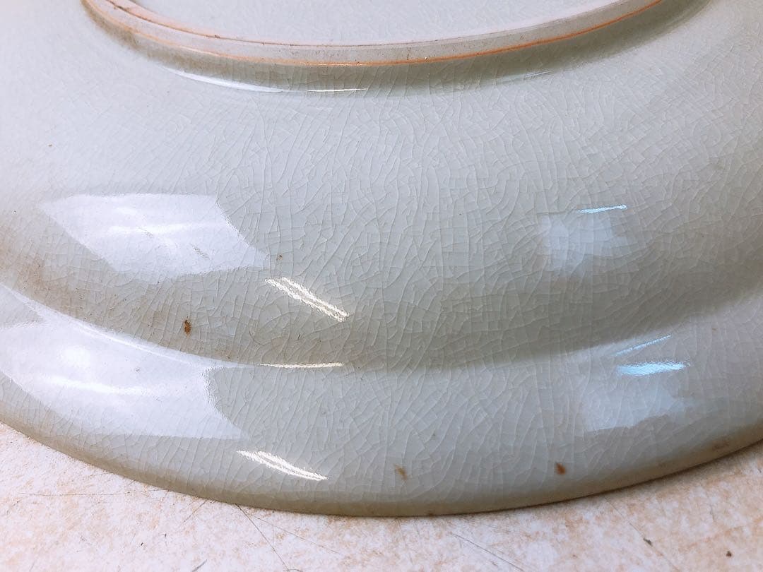 九谷焼 装飾皿 鷹図 松文様 飾り皿 裏印あり 観賞用 美術陶器 迫力絵付け