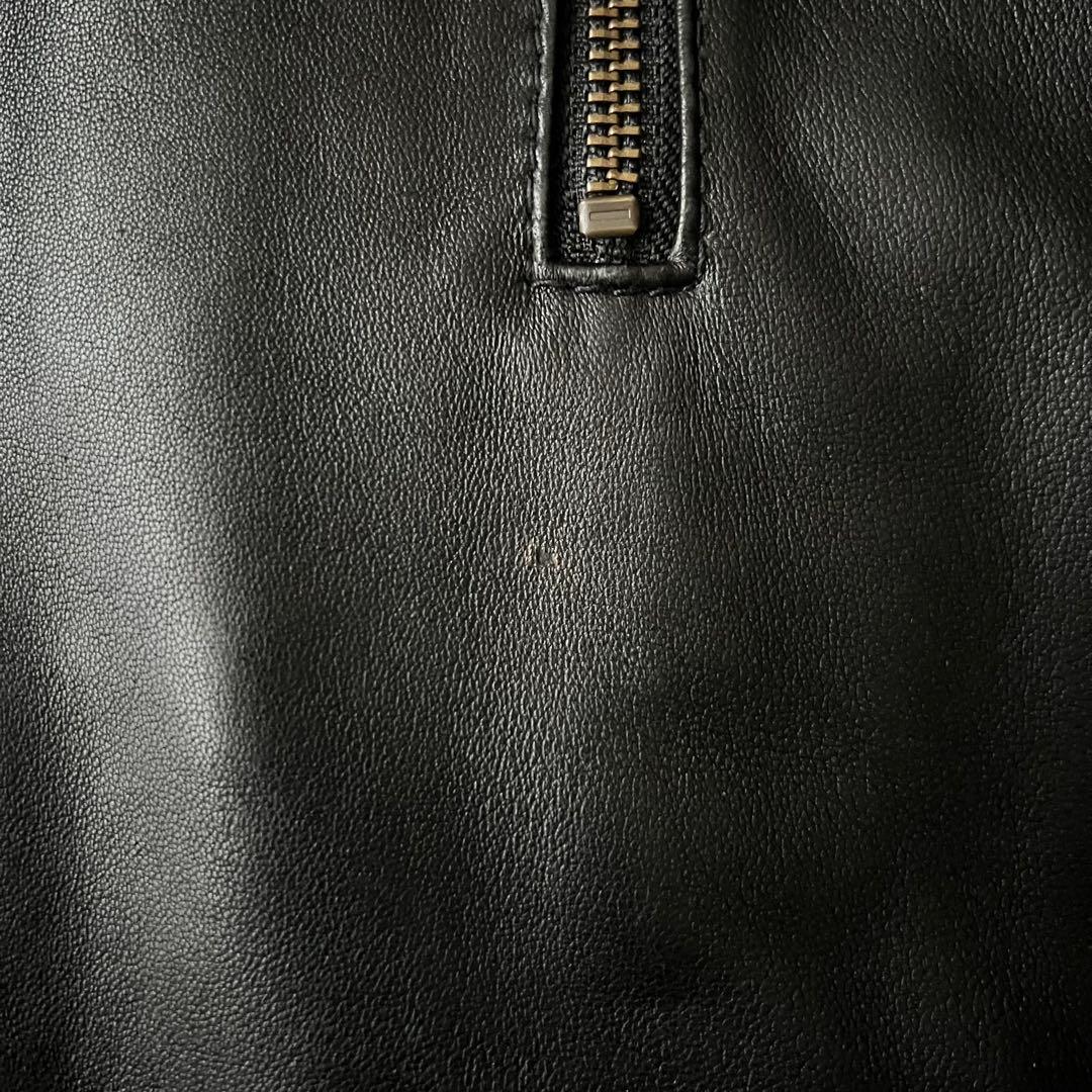 ノーリーズ レザージャケット 羊革 ブラック 黒 Wジップ L ラムレザー