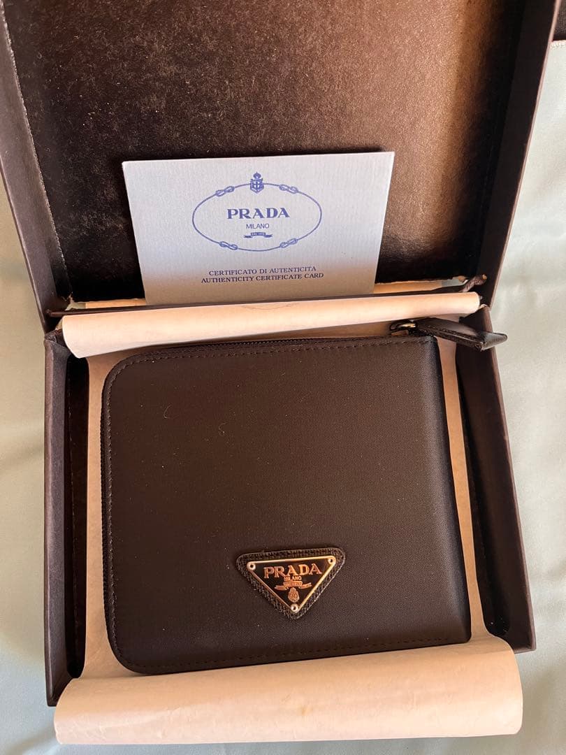 PRADA プラダ ナイロン 二つ折り財布 MV1 VELA NERO 未使用品
