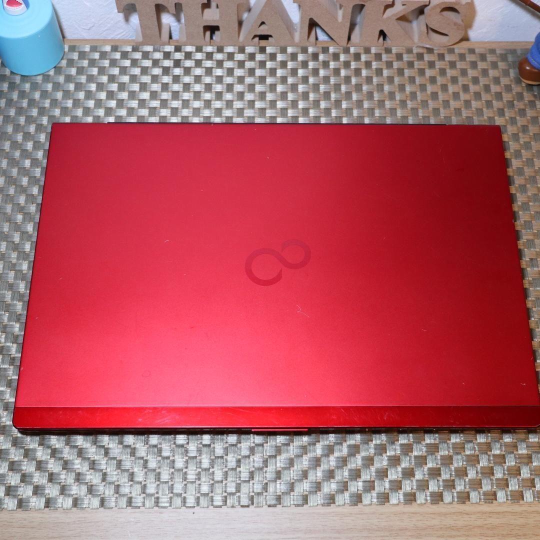 Win11人気の赤8世代Corei7/SSD/メ12G/無線/カメラ/TypeC