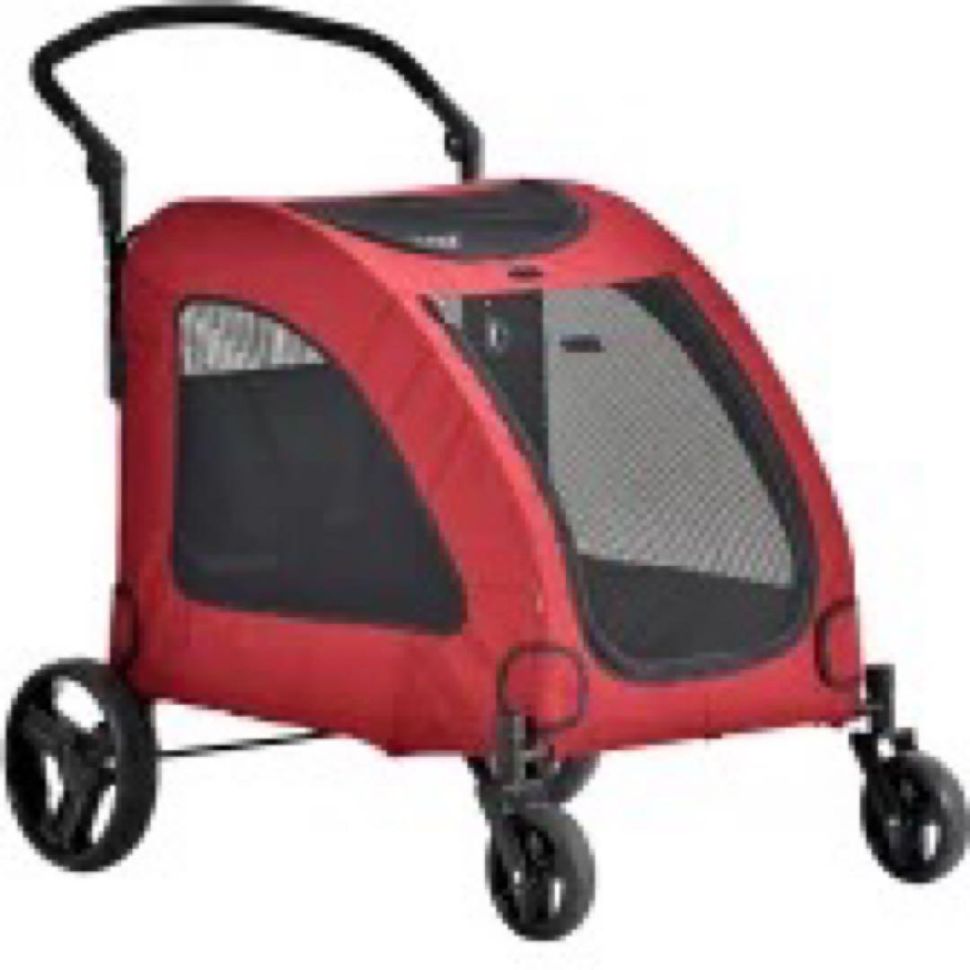 大型犬 ペットカート折りたたみ 4輪 ストッパー付き 軽量 組立