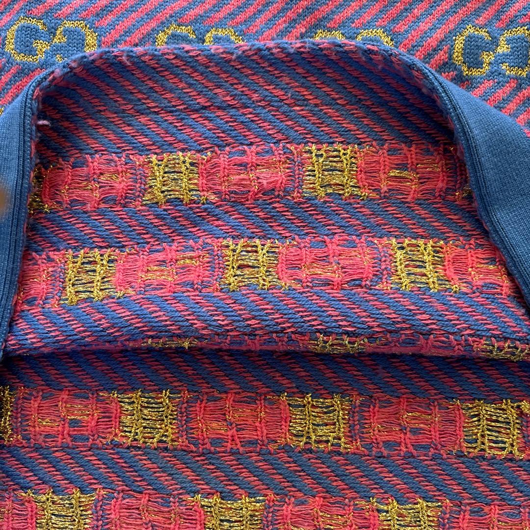 GUCCI GGロゴストライプひざ下丈スカート