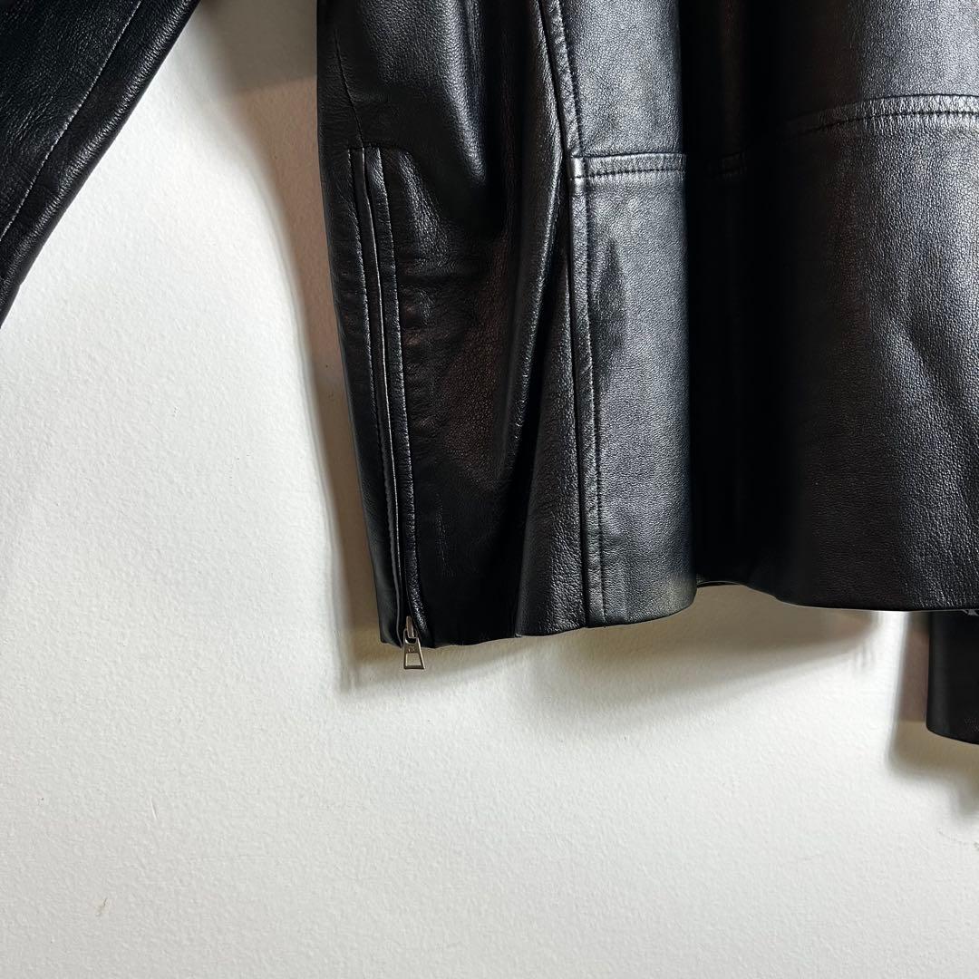 ポールスミス　ロンドン　ラムレザー　シングルライダース　ジャケット　ブラック