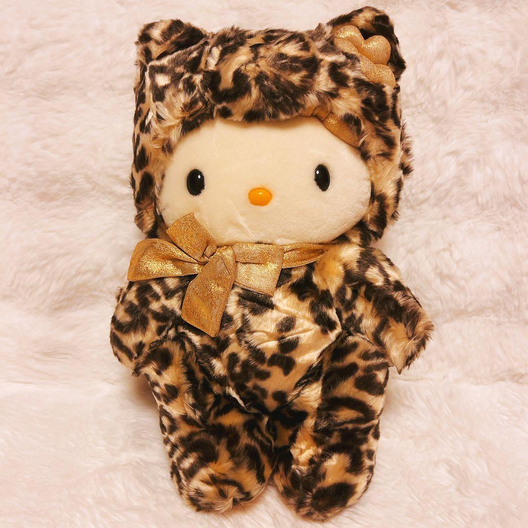 希少レア　ハローキティ　シリアルナンバー　限定品　ヒョウ柄　着ぐるみ　ぬいぐるみ