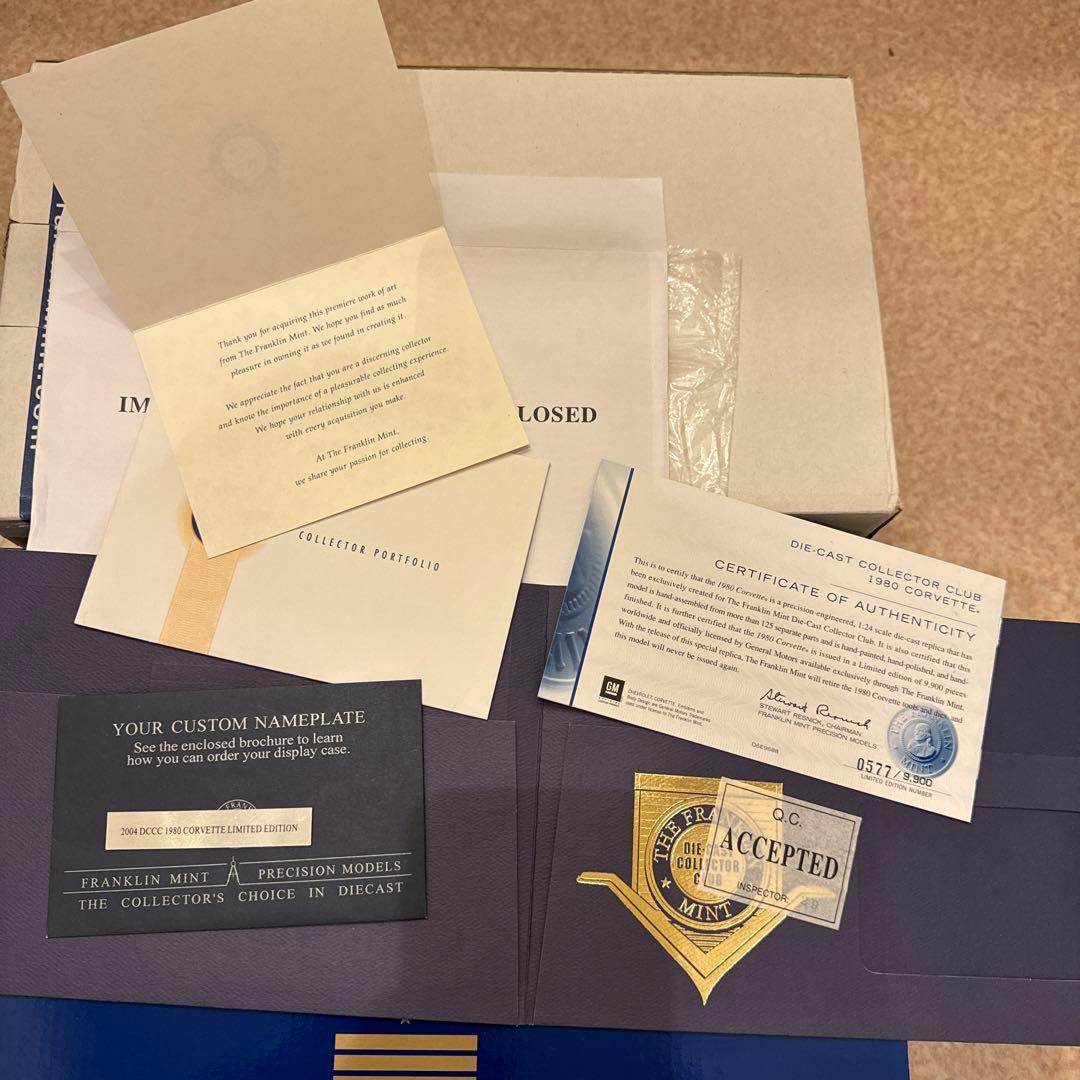 1/24 フランクリンミント 1980 コルベット ミニカー