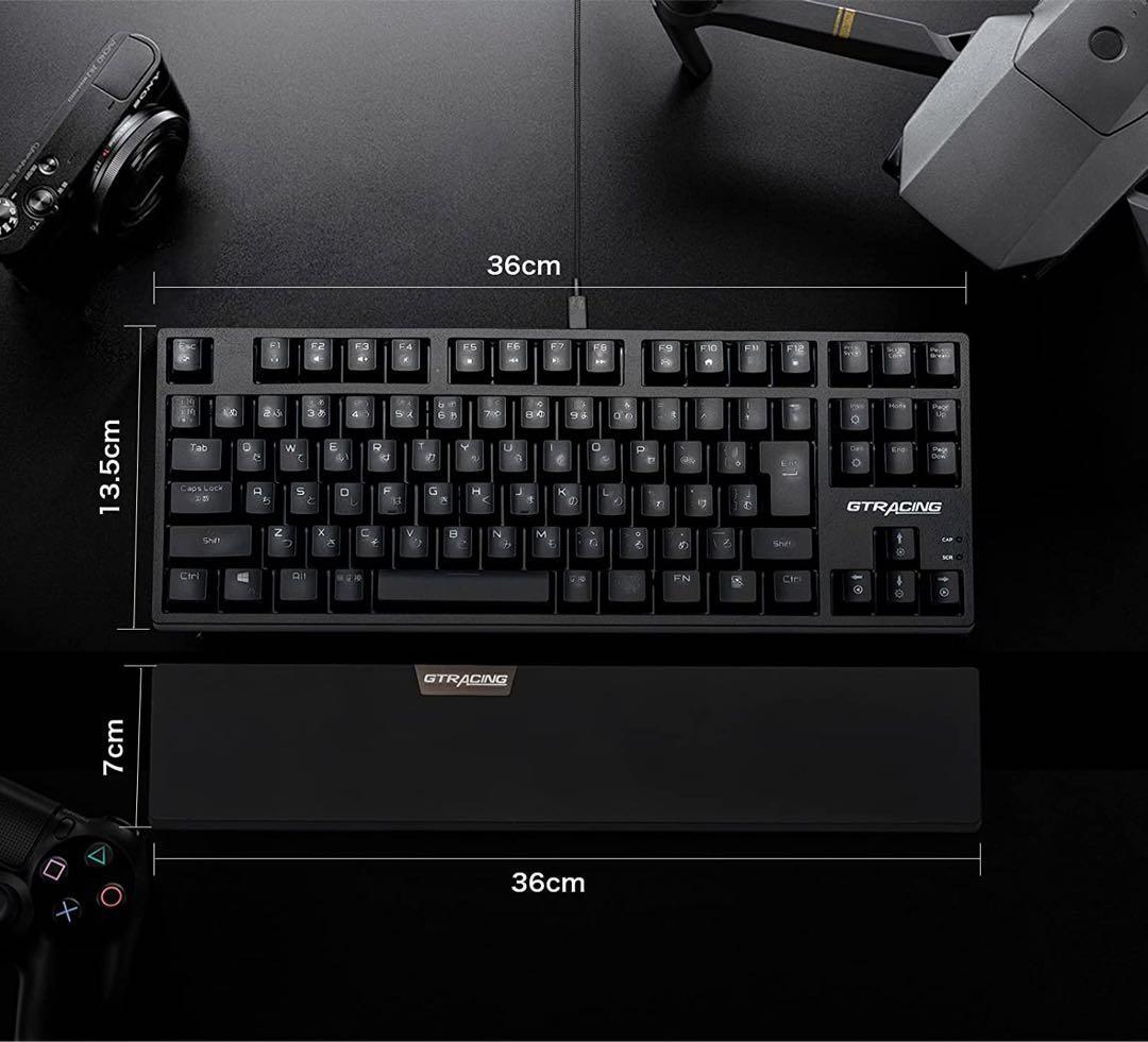 GTRACING ゲーミングキーボード テンキーレス 青軸 メカニカル有線着脱式