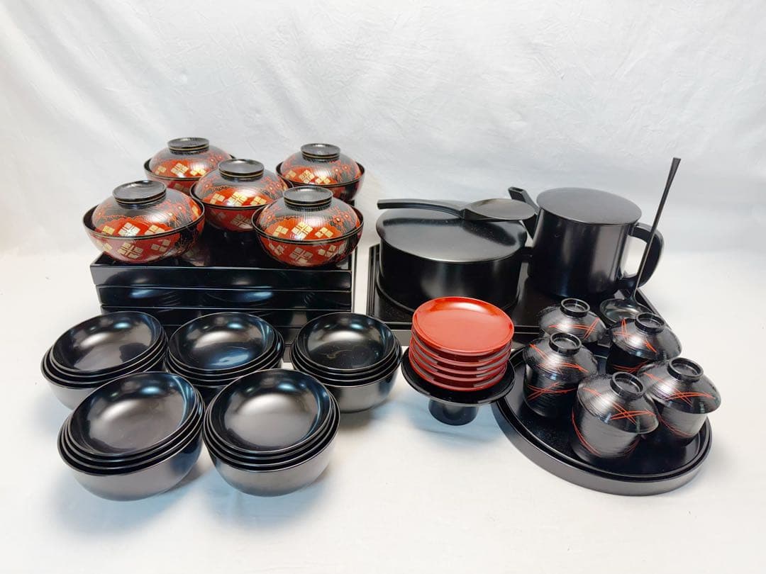 懐石道具 木製 懐石皆具一揃 五客揃 利休形 和食器 茶道 利休形 茶器揃 共箱