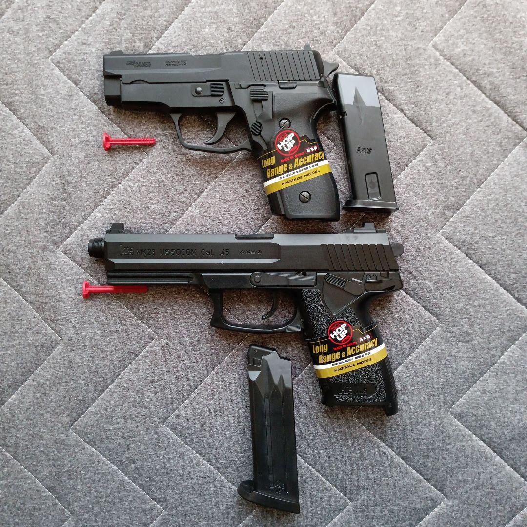 東京マルイエアガン、シグザウエルP228とソーコムＭK23、新品未使用品、18禁