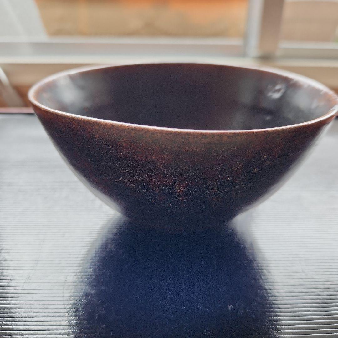 クメ-ル黒褐秞陶器茶碗