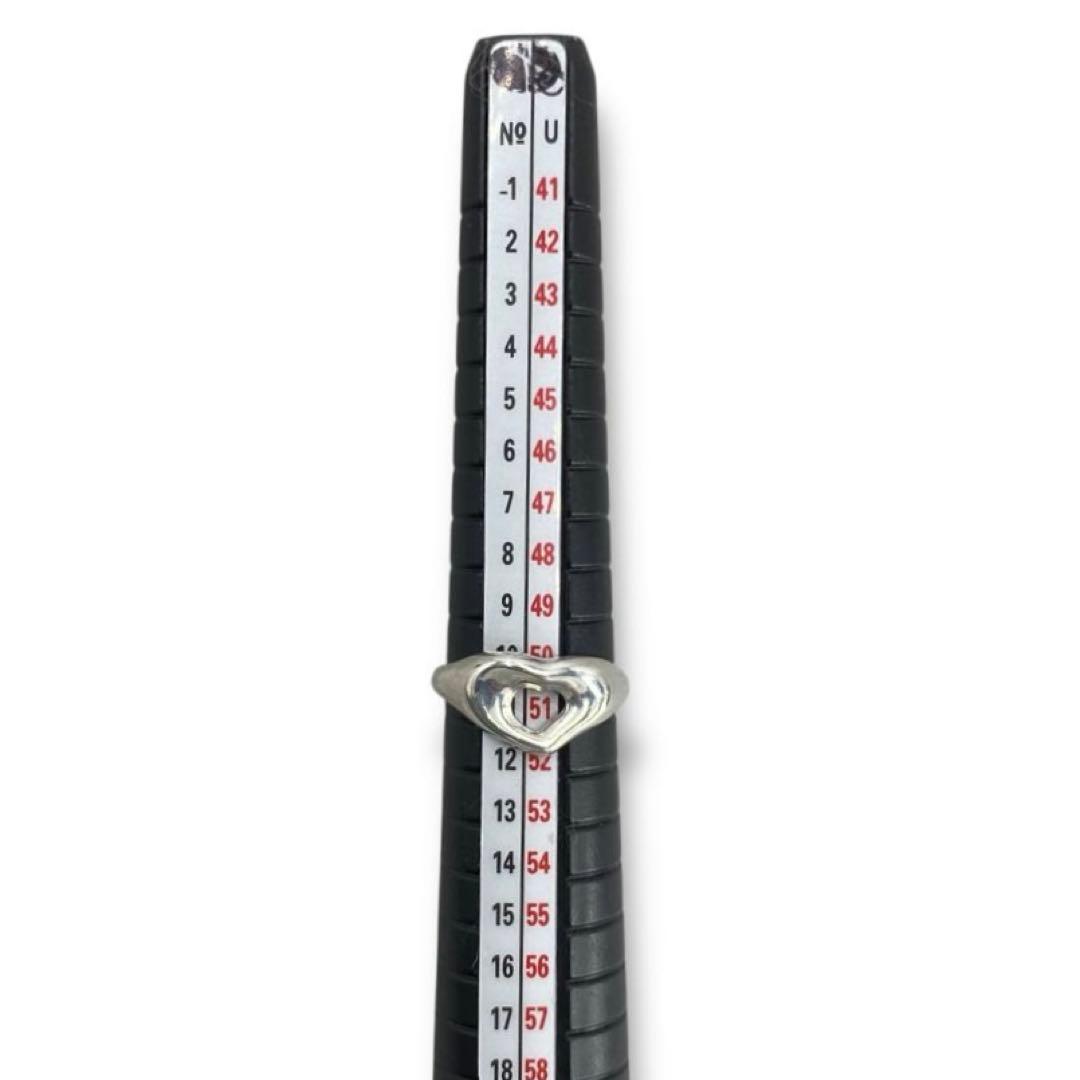 美品 Tiffany オープンハート リング シルバー925 10号 ビンテージ