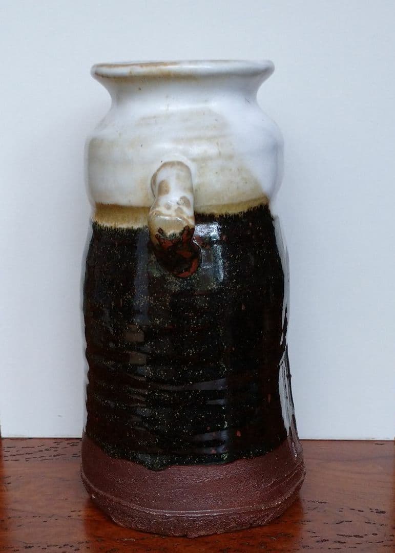 朝鮮唐津『双耳付き花入』在銘