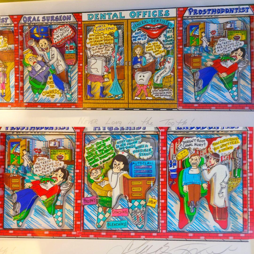 【美品】チャールズ・ファジーノDental Offices パステル画 額特注