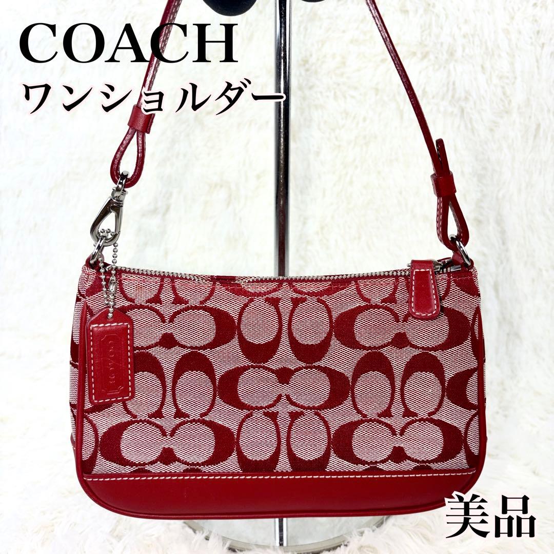 【美品】　COACH コーチレッド ワンショルダーバッグ　6094