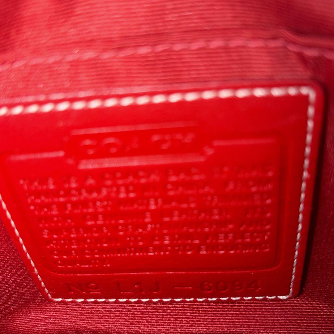 【美品】　COACH コーチレッド ワンショルダーバッグ　6094