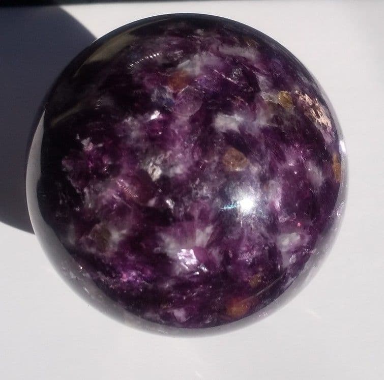 レピドライトシリカ スフィア　クリスタル台座付き