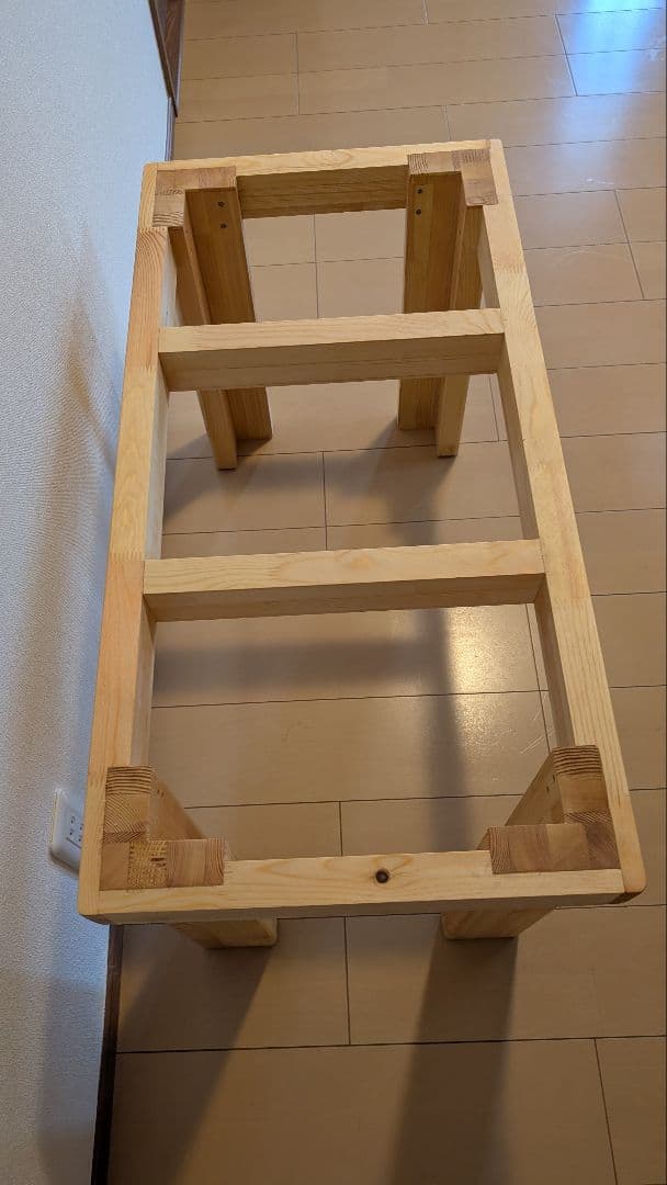 アルミサッシ仕様。赤松集成材１８ミリ900×500×500蜜蝋オイル仕上げ