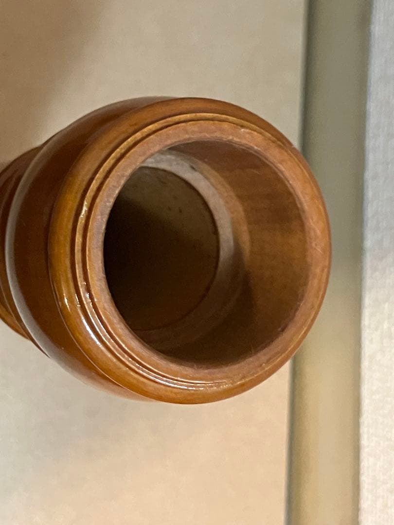 Zen-On 木製 バスリコーダー ケース付 管体美品 経年劣化あり