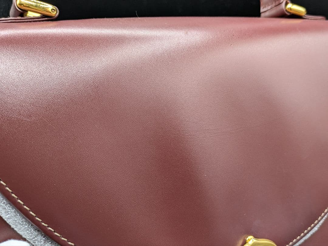 Cartier マストライン ハンドバッグ レザー ボルドー