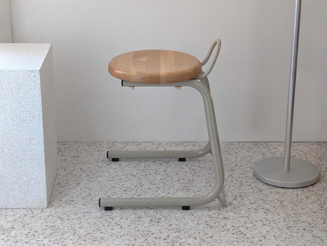 ビンテージ アノニマス 取っ手付き スツール チェア ウッド×メタル 美品