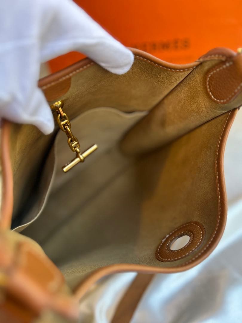 【SALE!】エルメス ヴェスパPM ブラウン×ゴールド金具