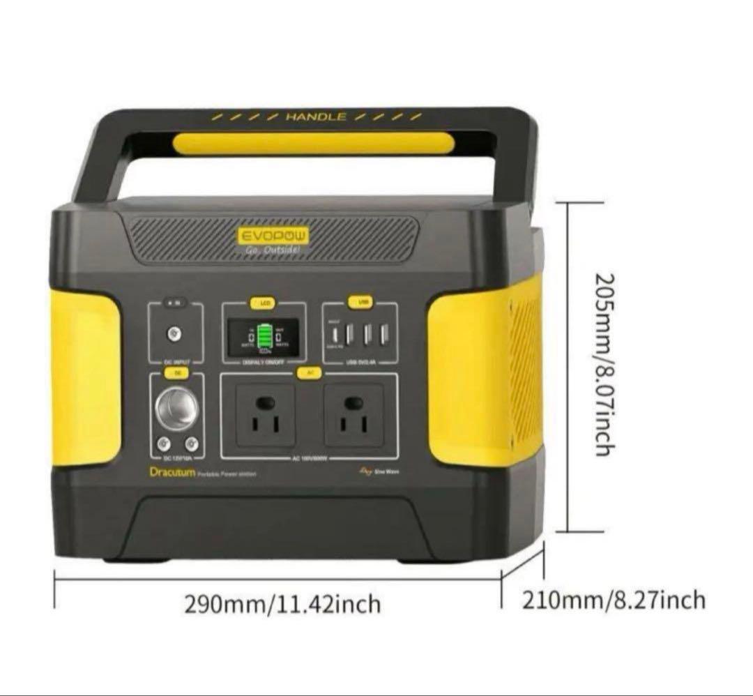 新品●EEIVOL ポータブル電源 AC出力600W瞬間最大1200W