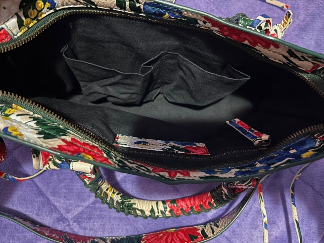 【美品】BALENCIAGA バレンシアガ フローラルプリント バッグ シティ