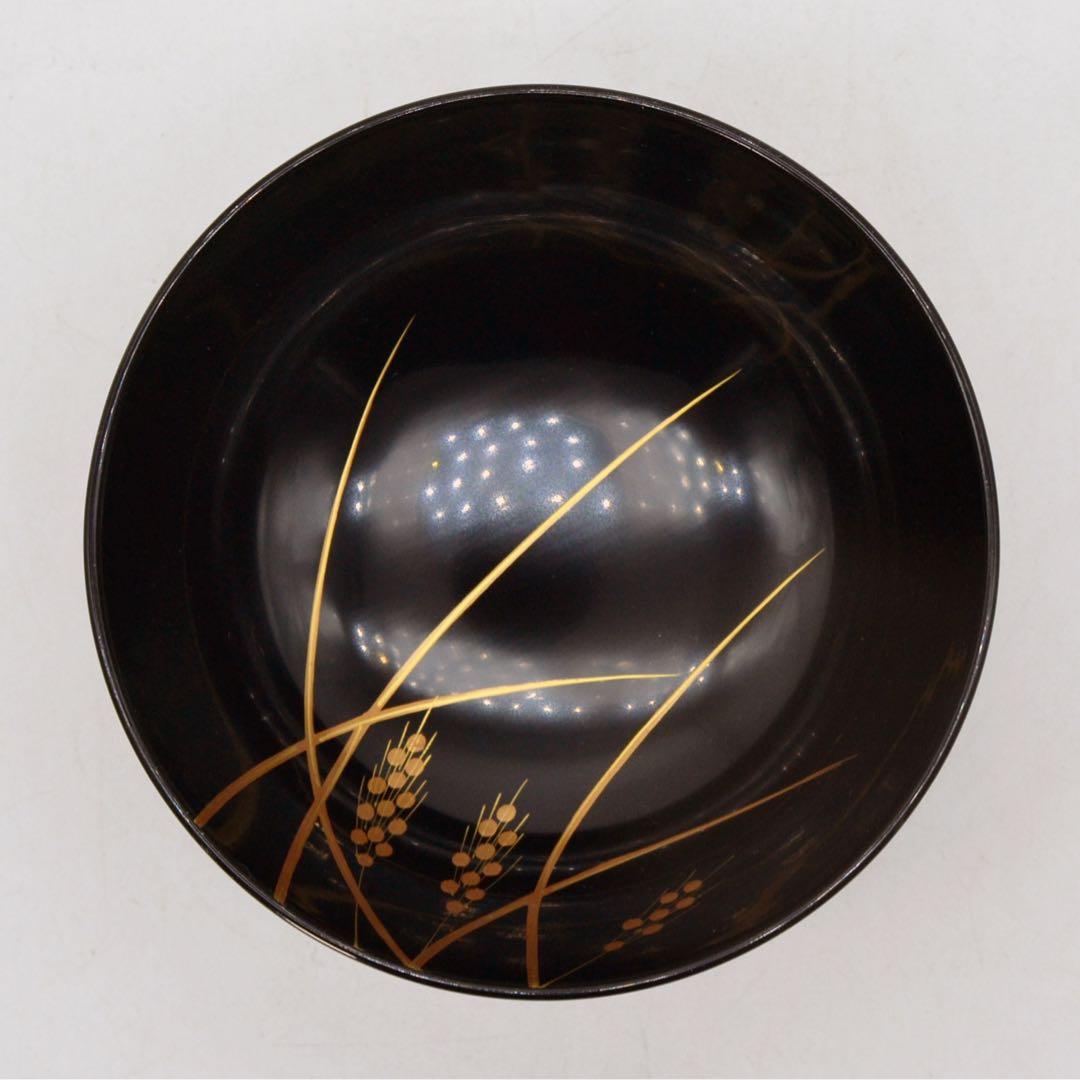 昭和レトロ 京漆匠 象彦　お椀　稲穂椀 五客揃い