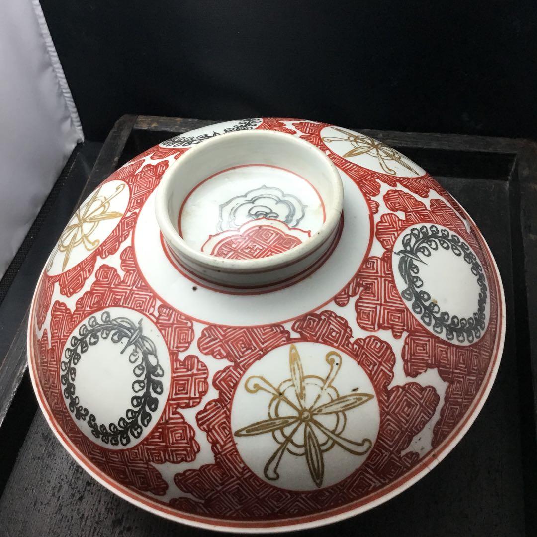 乳白手古九谷　大ぶり鉢　金銀彩(1650年〜1700年代)