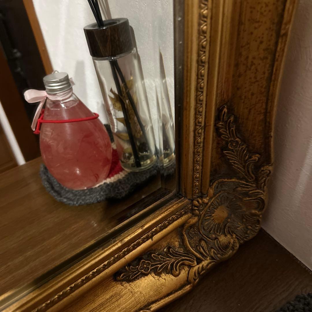 ④イギリスアンティーク調鏡✳︎大きな鏡✳︎金色フレーム