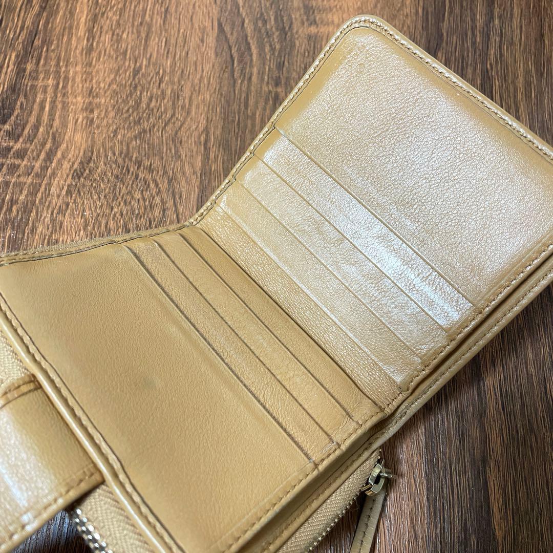 GUCCI グッチ シマ GG柄 二つ折り財布 ラウンドファスナー ブラウン