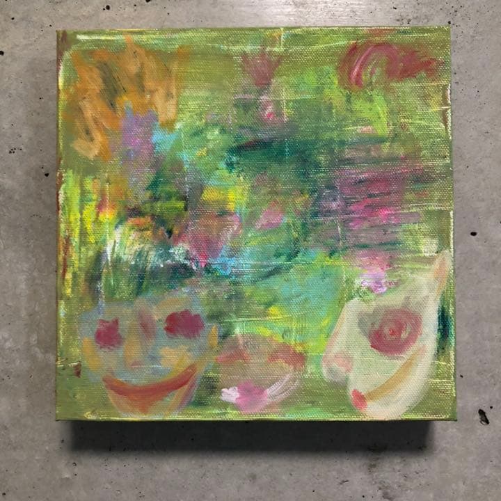 絵画 Family in the garden 20x 20cm