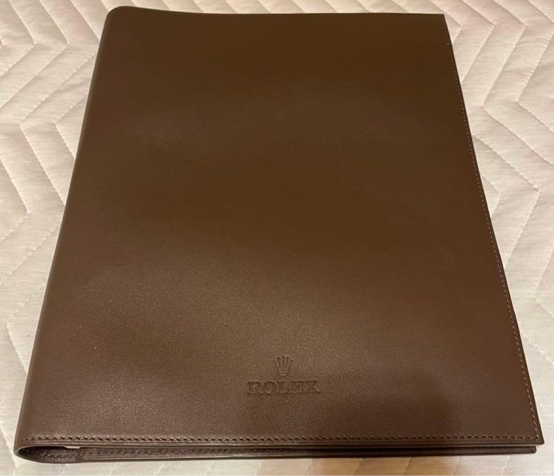 ロレックス　公式ノベルティ　カランダッシュボールペン&A4用革ノートカバーセット