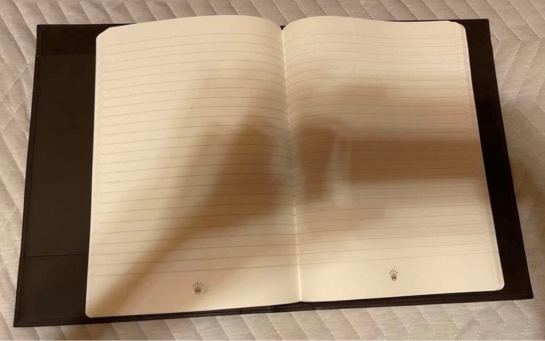 ロレックス　公式ノベルティ　カランダッシュボールペン&A4用革ノートカバーセット