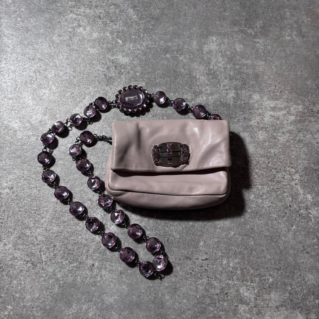 バッグ Miu Miu Chain Beaded Shoulder Bag Clutch