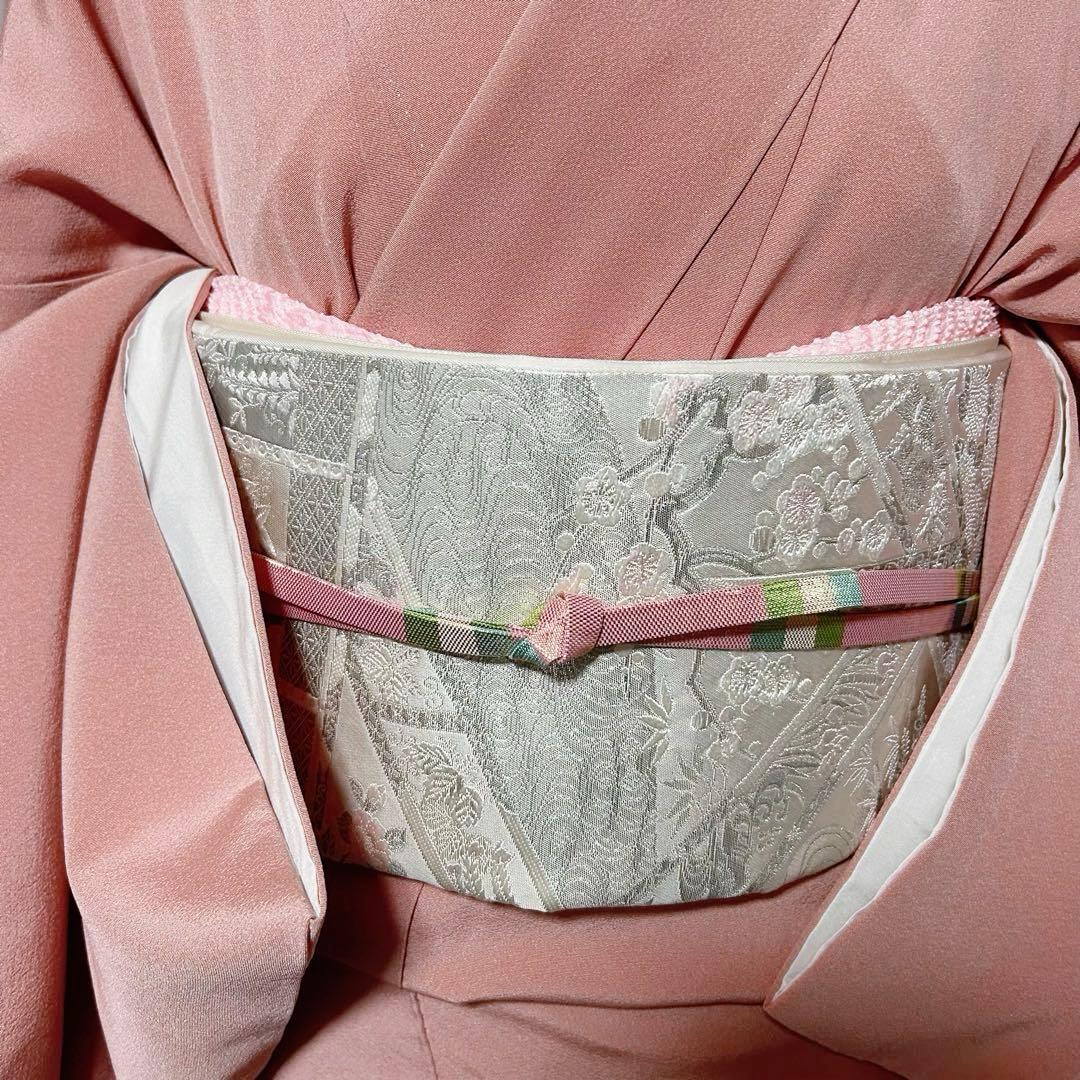 未使用近い　美品　袷　正絹　作家　縮緬　友禅　訪問着　フルセット　4点