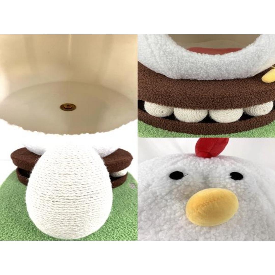 MOFUCATたまご爪とぎ&トラックボールトイ付きニワトリさんキャットハウス猫用