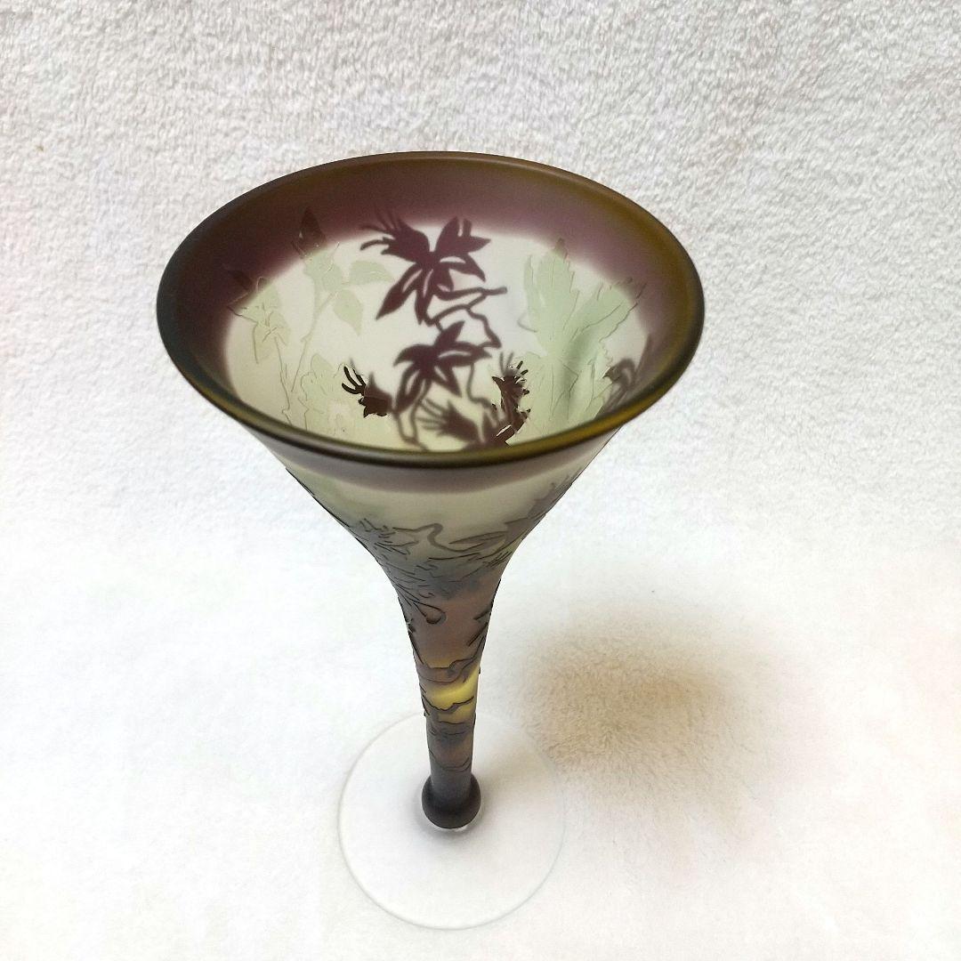 エミール・ガレ 美術館購入 ガレ風 グラス 被せガラス