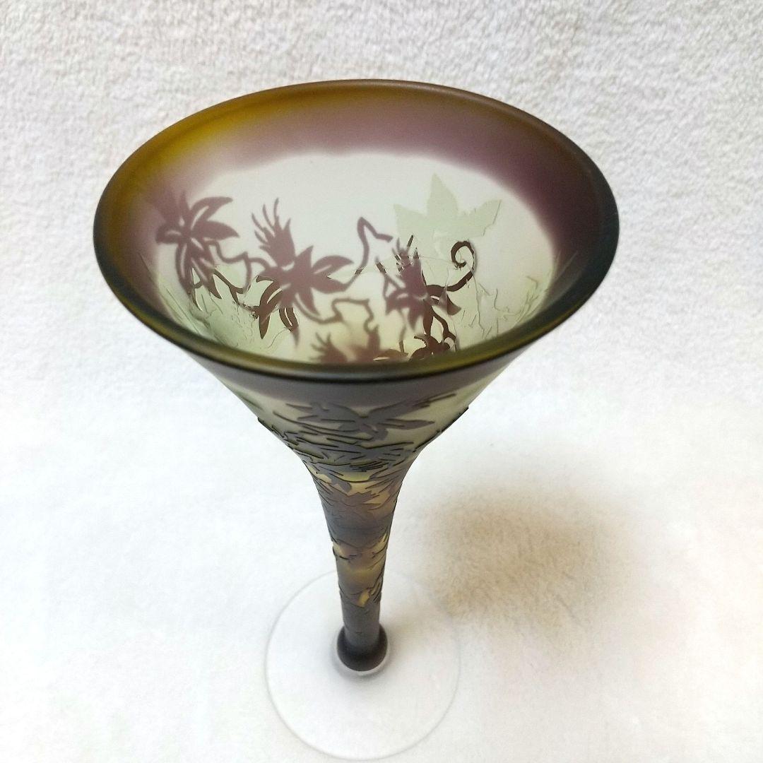 エミール・ガレ 美術館購入 ガレ風 グラス 被せガラス