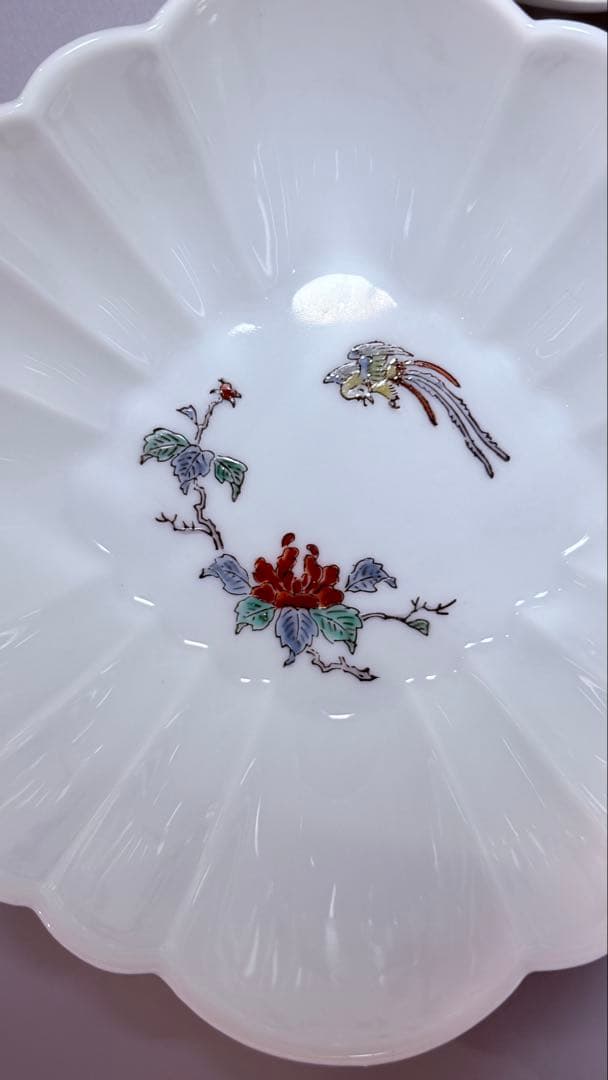 大正～昭和初期　十二代　酒井田柿右衛門　牡丹鳳凰画　揃物　渦福　共箱　合資会社