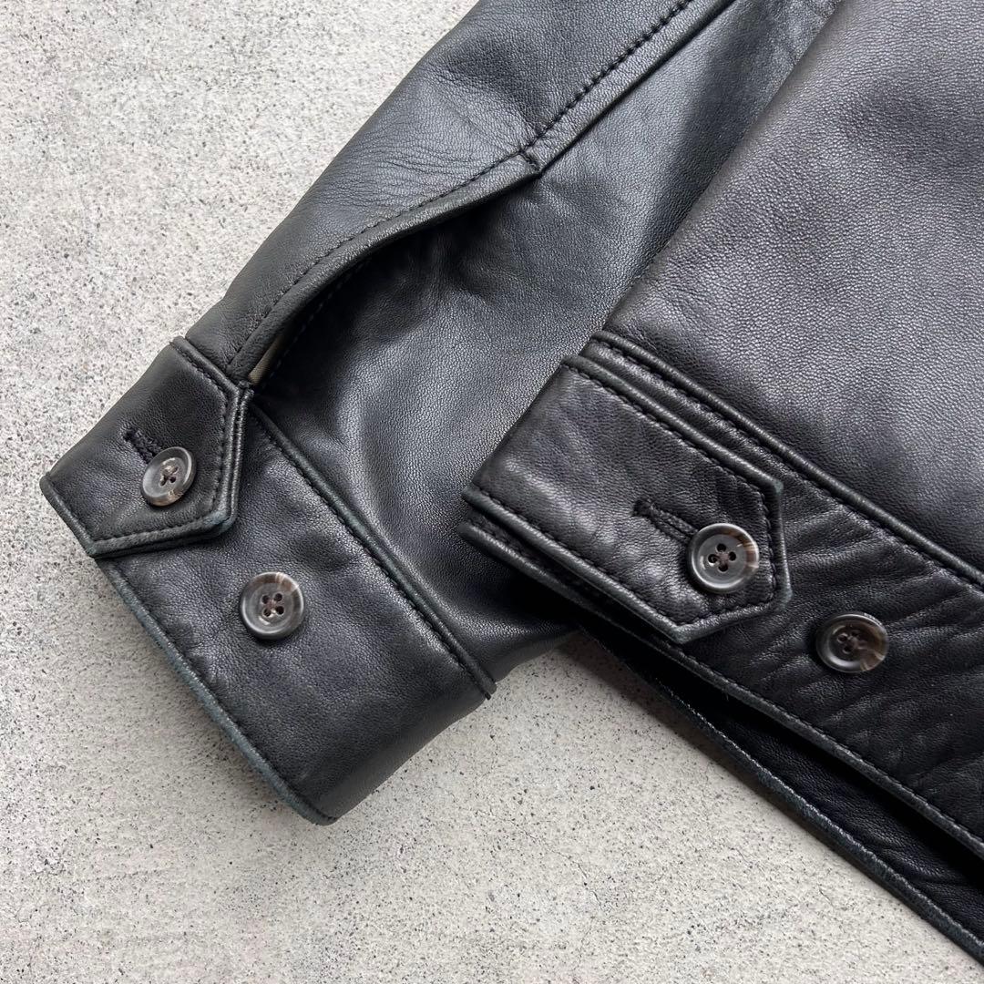 美品 90s Polo Ralph Lauren 刺繍ロゴ レザージャケット