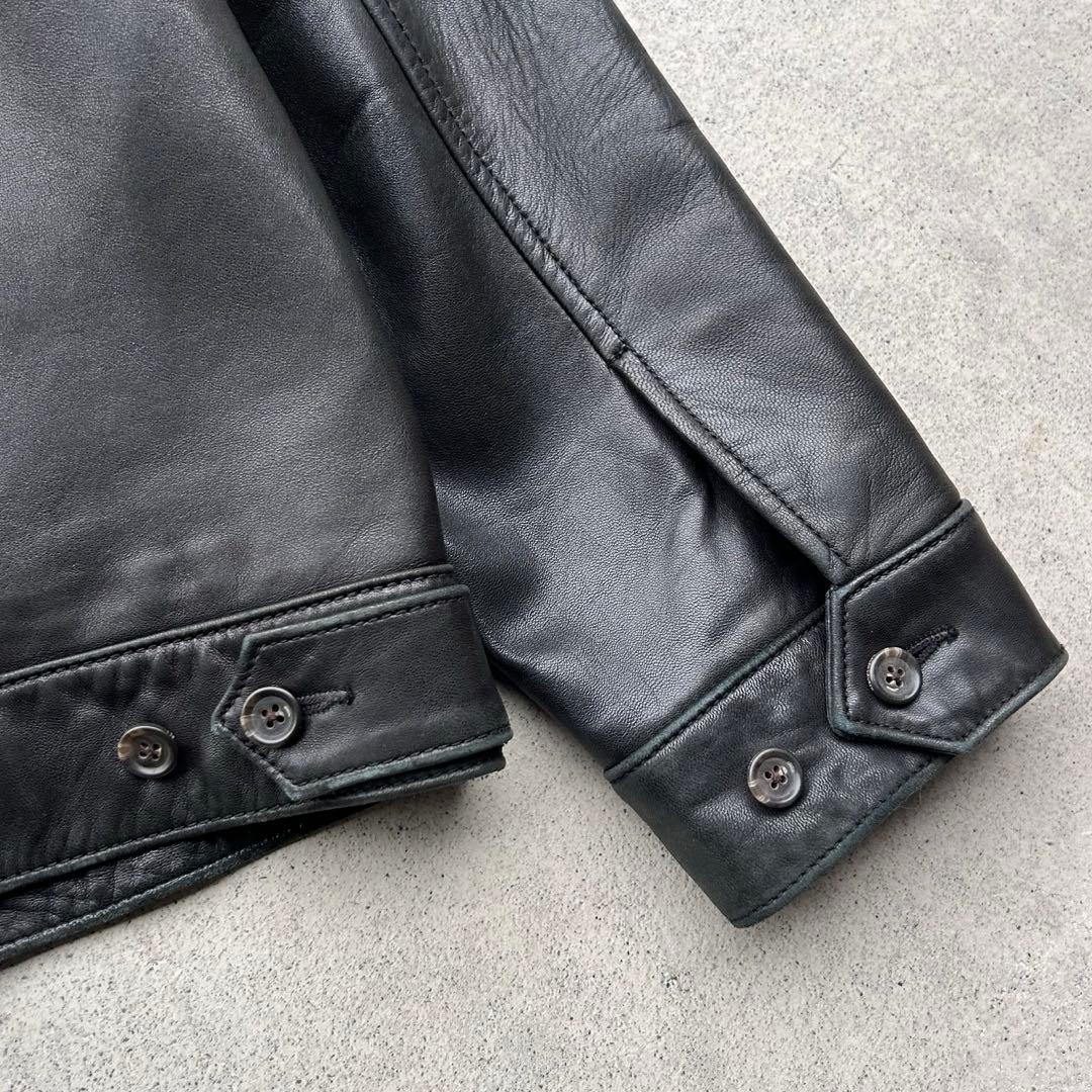 美品 90s Polo Ralph Lauren 刺繍ロゴ レザージャケット