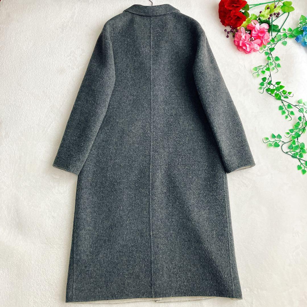 セオリーリュクス★ダブルフェイス チェスターコート AKIK ウール バイカラー