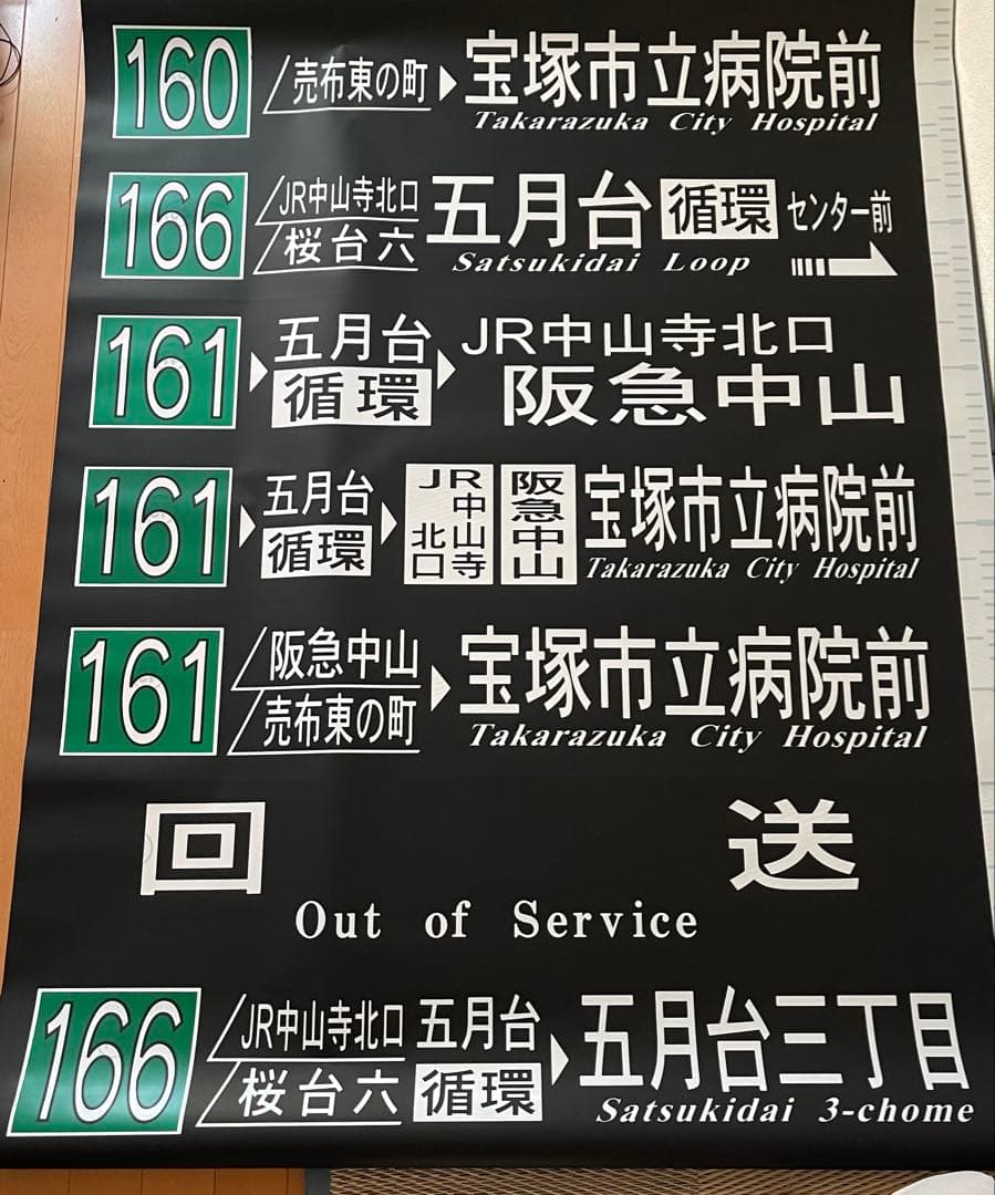 阪急バス　方向幕